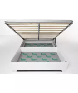 LETTO MATRIMONIALE CONTENITORE CON PIEDINI "BED BOX" BIANCO 160X190 CM